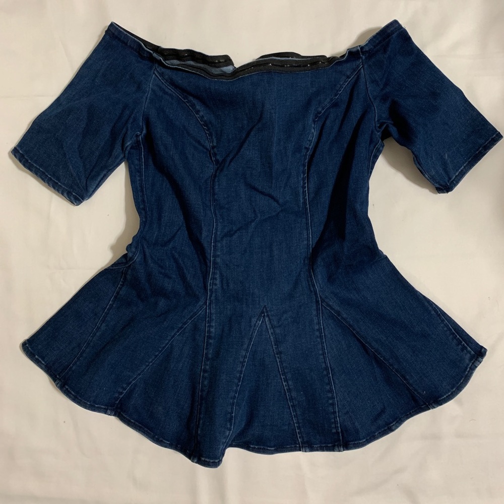 Xs guess peplum denim shirt